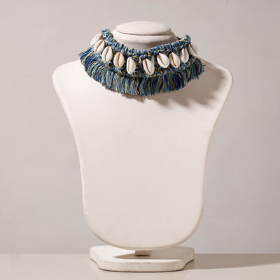 Thread & Seashell Work Handmade Macrame Choker Necklace