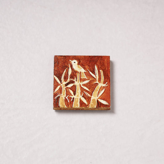 Embossed Stone Work Handpainted Wooden Fridge Magnet