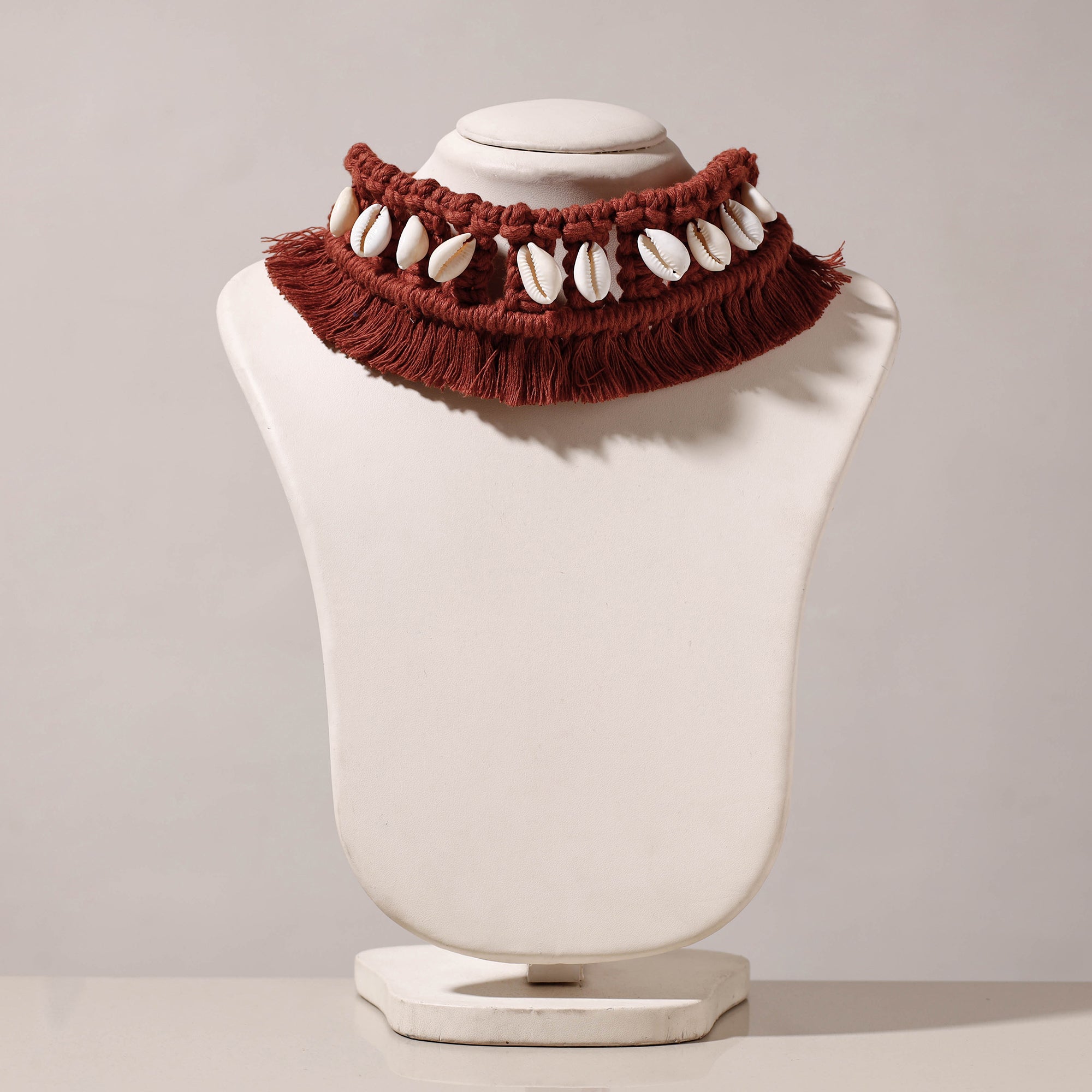 Buy Thread & Seashell Work Handmade Macrame Choker Necklace l iTokri ...