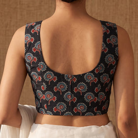 Ajrakh Hand Block Print Modal Silk Sleeveless Readymade Blouse 10