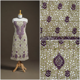 Lucknowi Chikankari Hand Embroidered Cotton Unstitched Kurta Material (2.5M) 33