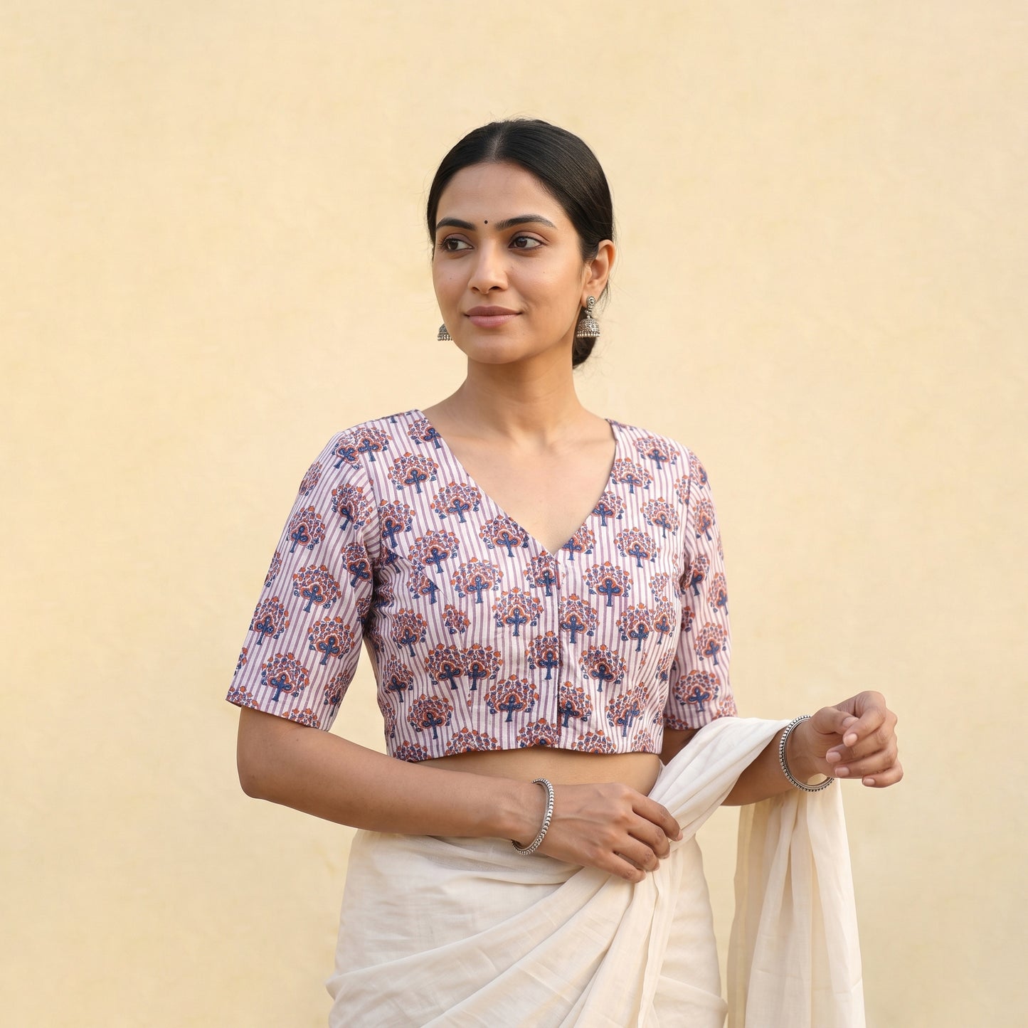 Sanganeri Hand Block Print Cotton Readymade Blouse 11