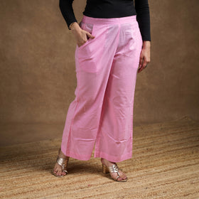 Elastic Waist Cotton Plain Palazzo for Women 27