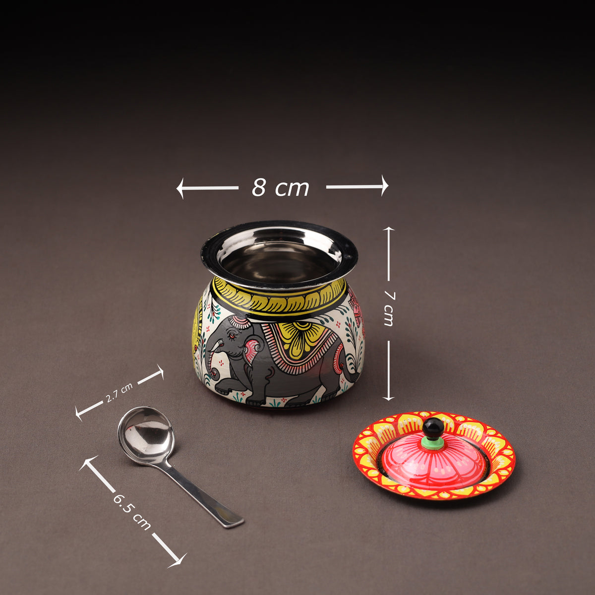 Odisha Pattachitra Handpainted Stainless Steel Ghee Pot 33