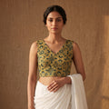 Ajrakh Hand Block Print Modal Silk Sleeveless Readymade Blouse 05