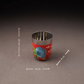 Floral Handpainted Enamelware Stainless Steel Glass 34