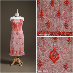 Lucknowi Chikankari Hand Embroidered Cotton Unstitched Kurta Material (2.5M) 34