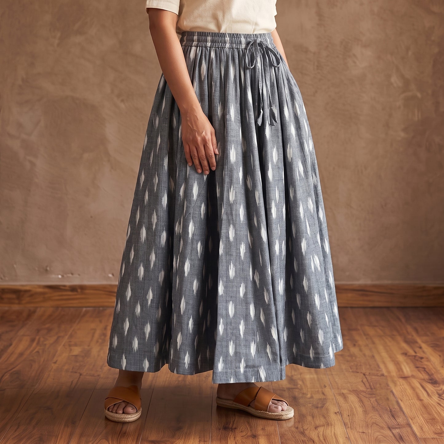 Pochampally Ikat 24 Kali Cotton Long Skirt 06