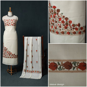 3pc Embroidered Wool Unstitched Dress Material Suit Set 78