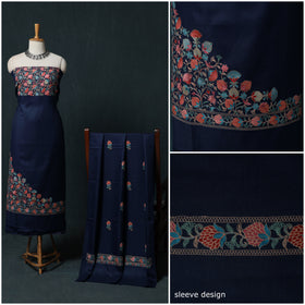 3pc Embroidered Wool Unstitched Dress Material Suit Set 79
