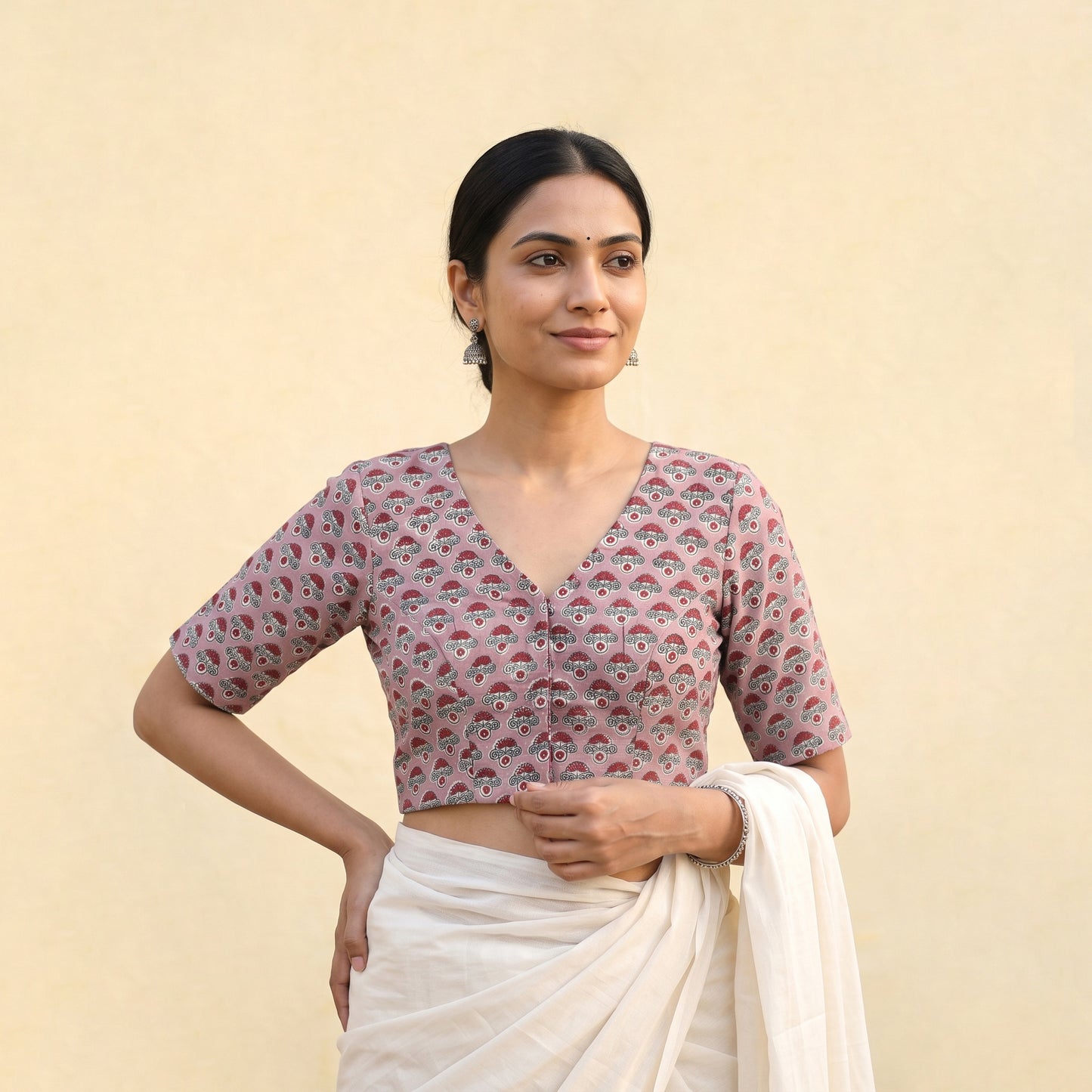 Sanganeri Hand Block Print Cotton Readymade Blouse 15