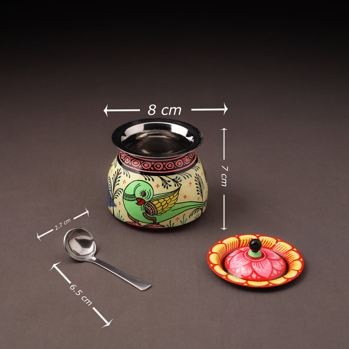Odisha Pattachitra Handpainted Stainless Steel Ghee Pot 35