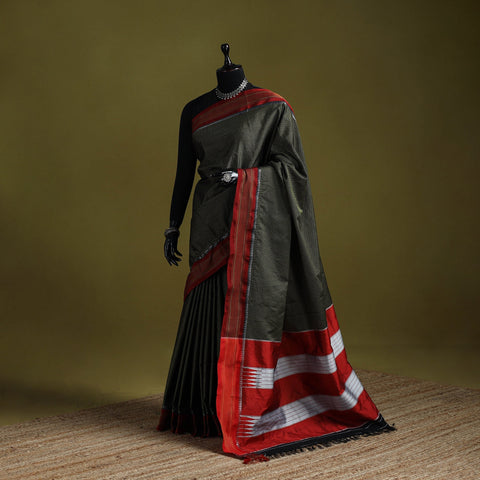 Silk cotton khun saree with ilkal pallu chikki paras border