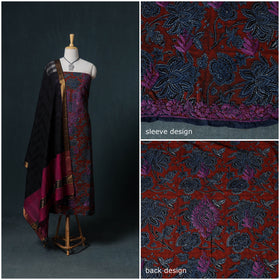 Lucknowi Chikankari Hand Work Unstitched Dress Material: Kurta & Dupatta with Jewellery 36