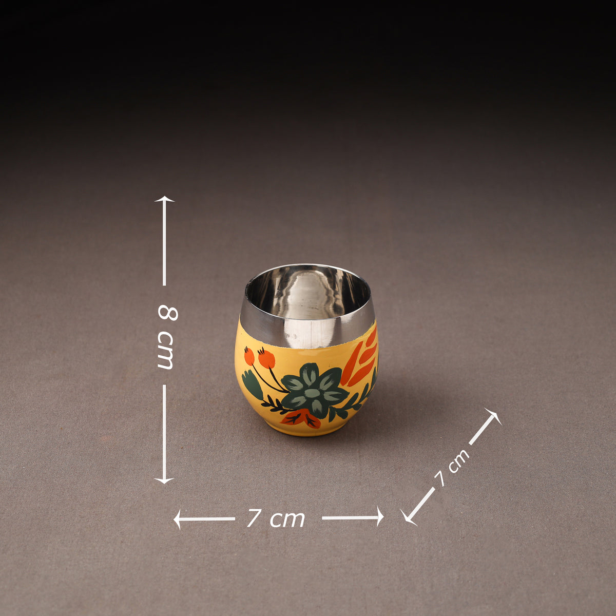 Floral Handpainted Enamelware Stainless Steel Glass 36