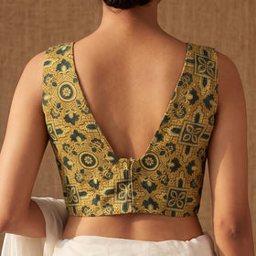 Ajrakh Hand Block Print Modal Silk Sleeveless Readymade Blouse 05