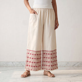 Bengal Kantha Hand Embroidered Cotton Palazzo 12