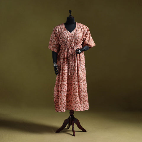 Hand batik cotton long kaftan 07 - handcrafted