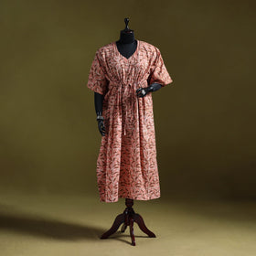 Hand batik cotton long kaftan 07 - handcrafted