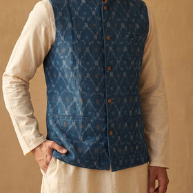 Pochampally Ikat Cotton Men Nehru Jacket 06
