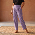 Elastic Waist Cotton Plain Palazzo for Women 13