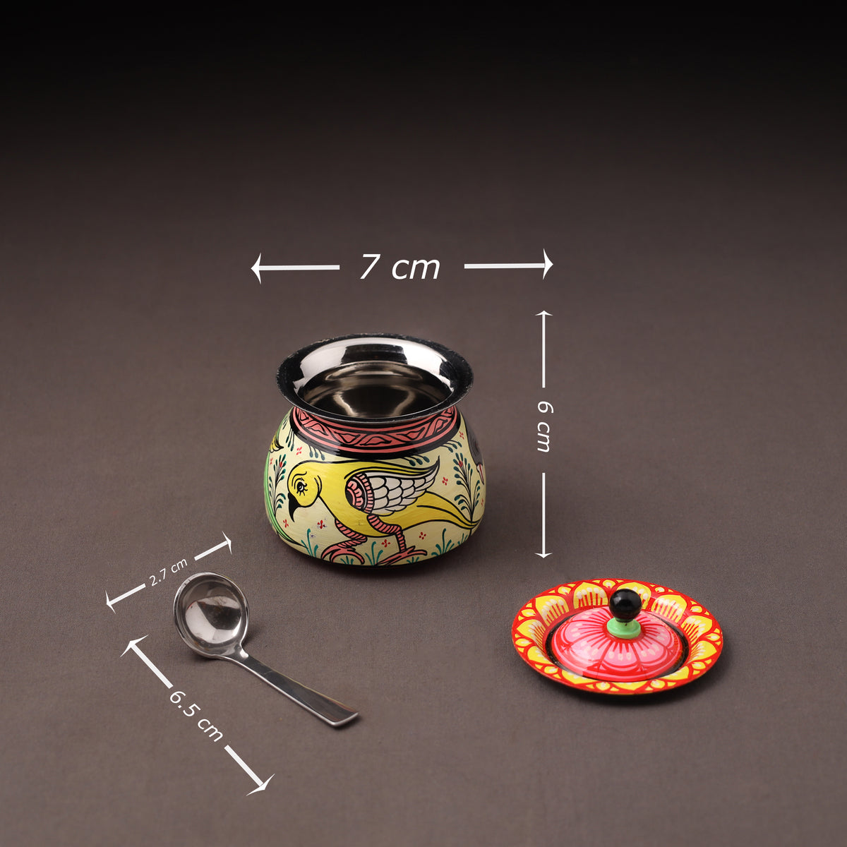 Odisha Pattachitra Handpainted Stainless Steel Ghee Pot 37