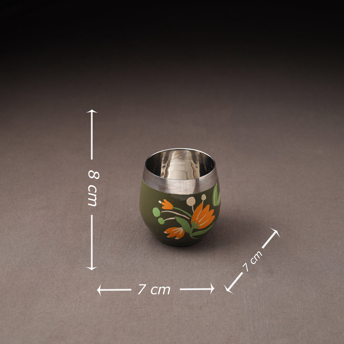 Floral Handpainted Enamelware Stainless Steel Glass 37