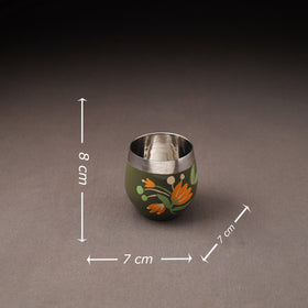 Floral Handpainted Enamelware Stainless Steel Glass 37