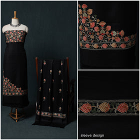 3pc Embroidered Wool Unstitched Dress Material Suit Set 81