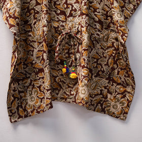 Brown Kalamkari Block Print Cotton Kids Kaftan (3-4 Years)