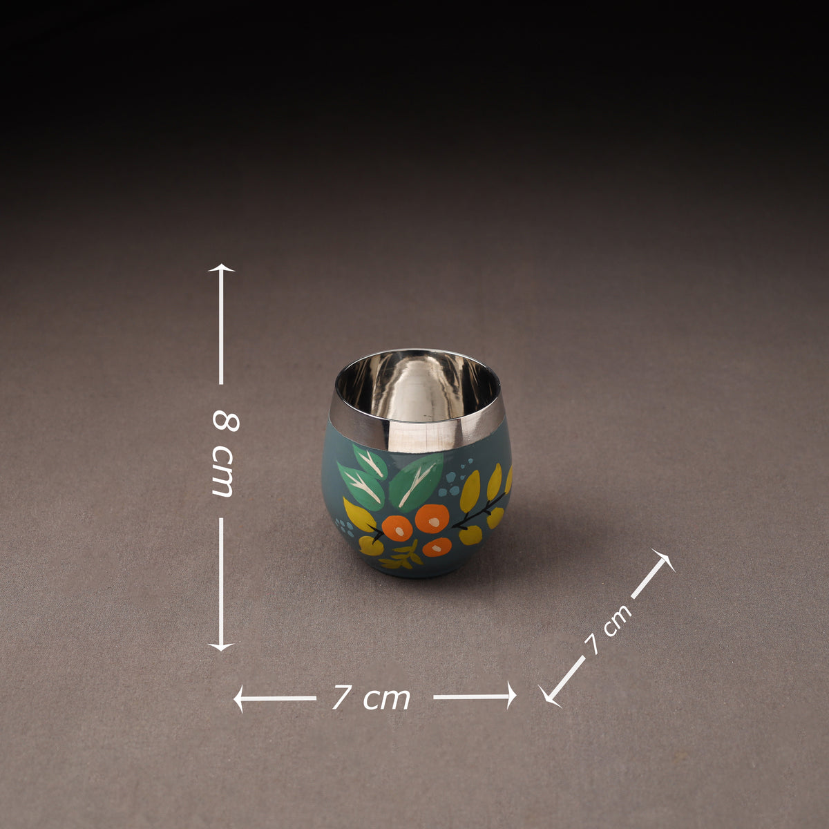 Floral Handpainted Enamelware Stainless Steel Glass 38