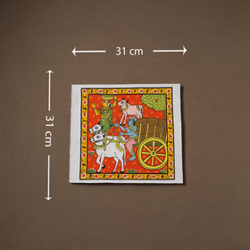 Handpainted Cheriyal Scroll Painting by Dhanalakota Sai Kiran (12 x 12 in) 30