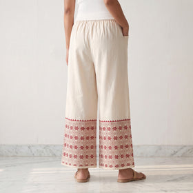 Bengal Kantha Hand Embroidered Cotton Palazzo 12