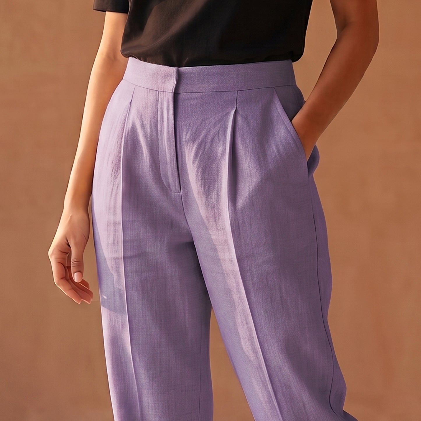 Elastic Waist Cotton Plain Palazzo for Women 13