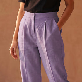 Elastic Waist Cotton Plain Palazzo for Women 13