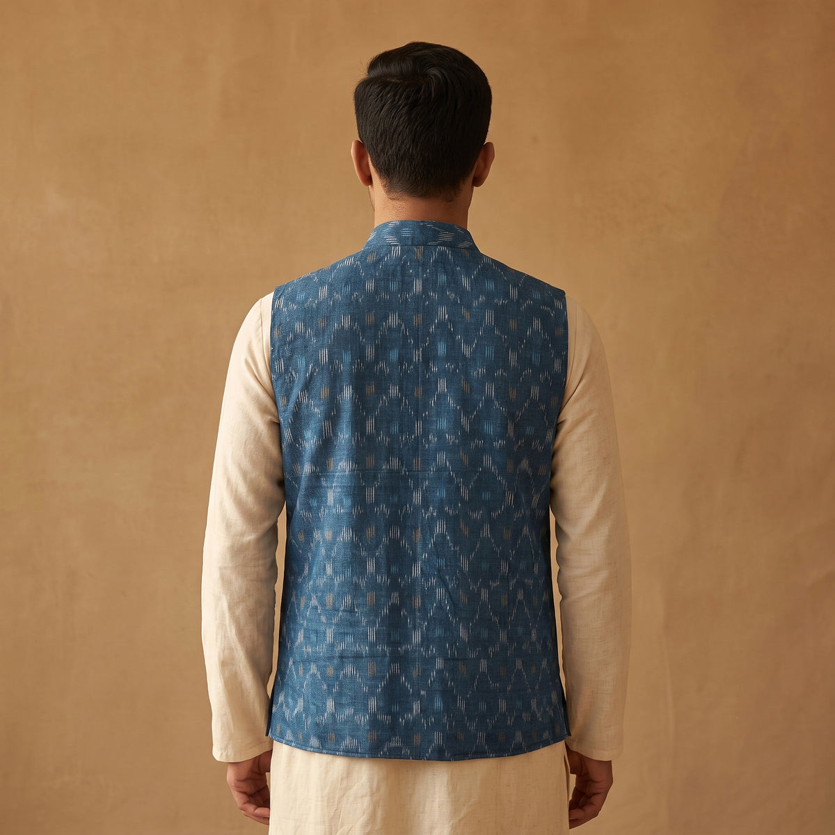 Pochampally Ikat Cotton Men Nehru Jacket 06