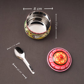 Odisha pattachitra handpainted stainless steel ghee pot