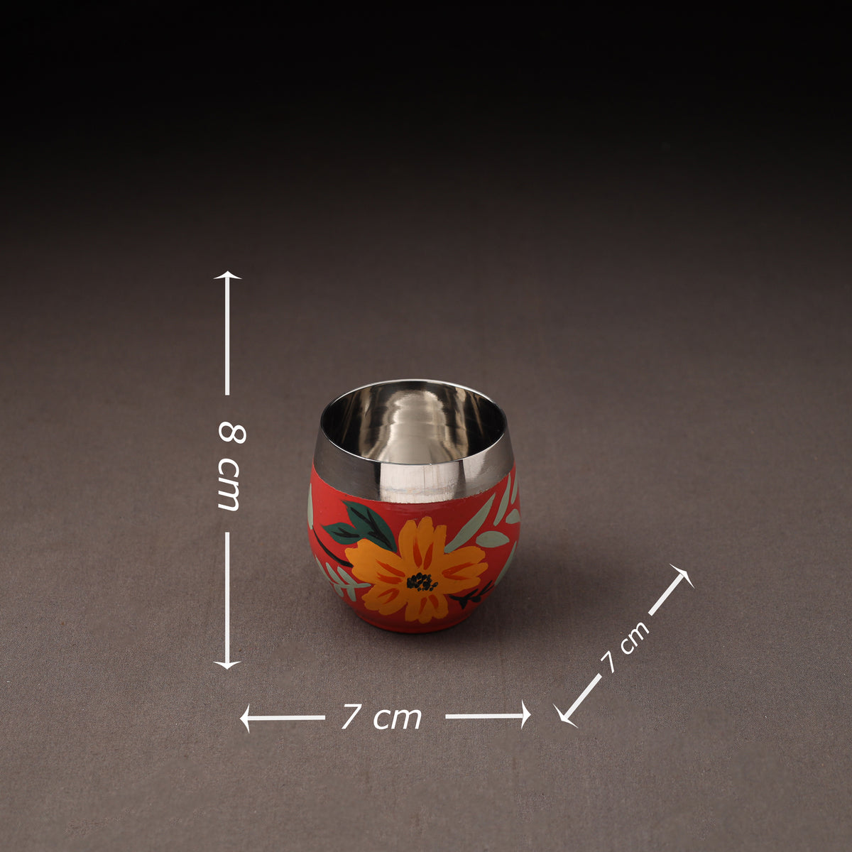 Floral Handpainted Enamelware Stainless Steel Glass 39