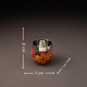Floral Handpainted Enamelware Stainless Steel Glass 39