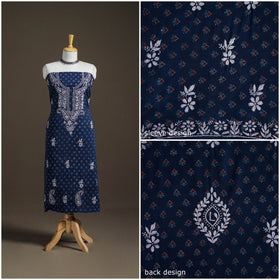 Lucknowi Chikankari Hand Embroidered Cotton Unstitched Kurta Material (2.5M) 39