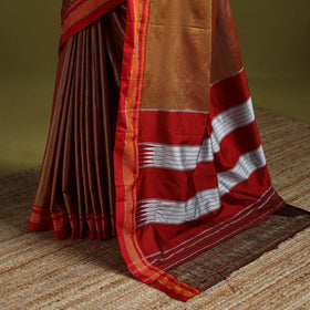 Silk cotton khun saree with ilkal pallu chikki paras border