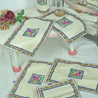 Madhubani Handpainted Chanderi Table Mats