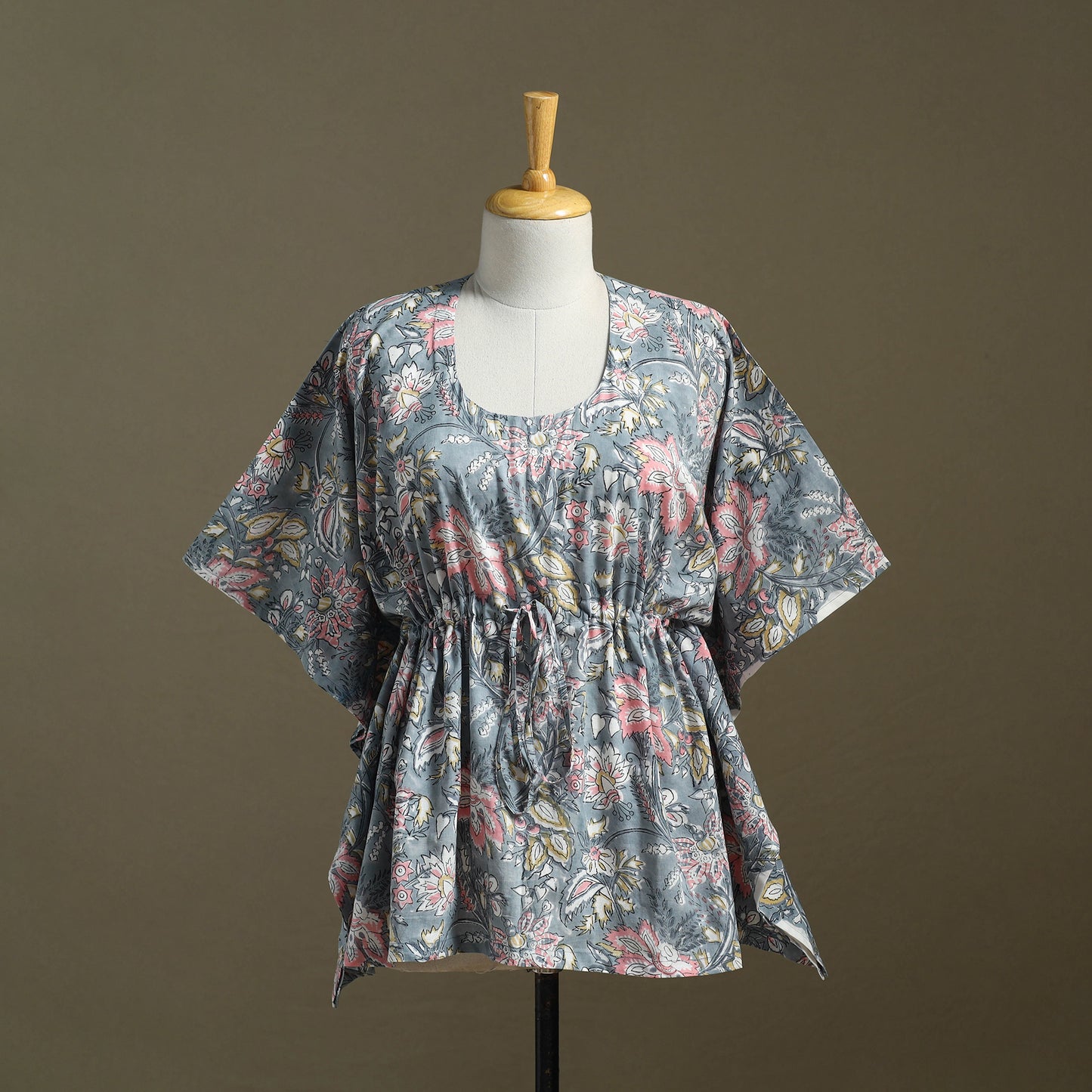 Sanganeri Block Print Cotton Kaftan (Short)