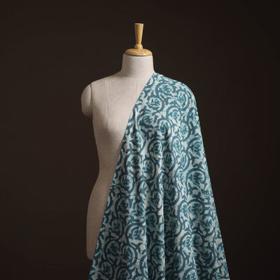 Blue - Bagru Dabu Hand Block Print Natural Dyed Cotton Fabric 63