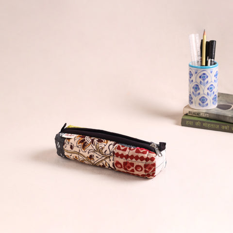 Patchwork quilted pencil pouch