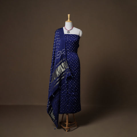 Kutch Bandhani Modal Silk Unstitched Dress Material: Kurta, Bottom & Dupatta 12