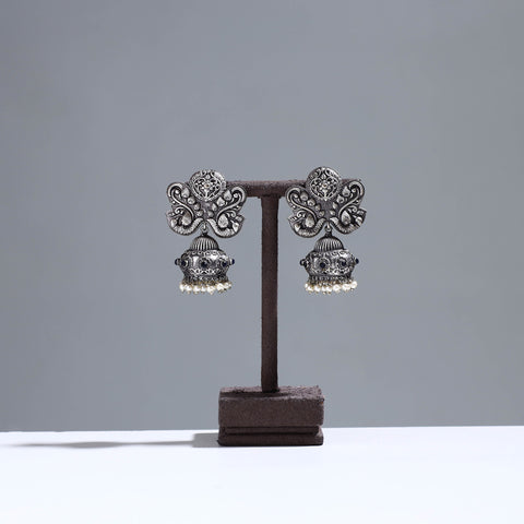 Antique Finish Oxidised German Silver Earrings 39