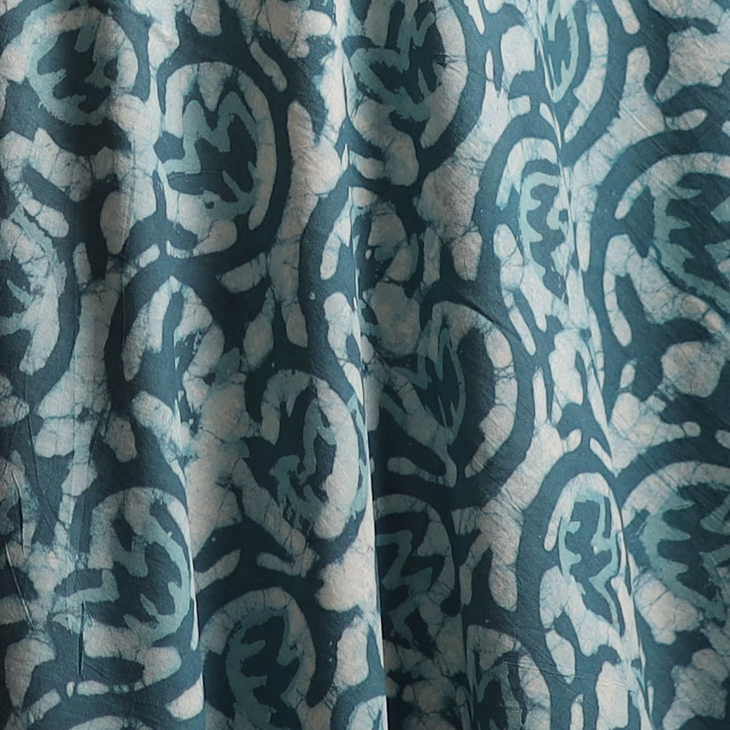 Blue - Bagru Dabu Hand Block Print Natural Dyed Cotton Fabric 63