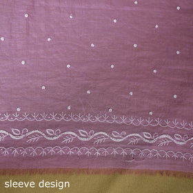 Purple - 2pc mul chanderi unstitched chikankari dress