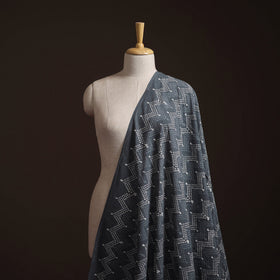 Gray - Bagru Dabu Hand Block Print Natural Dyed Cotton Fabric 64
